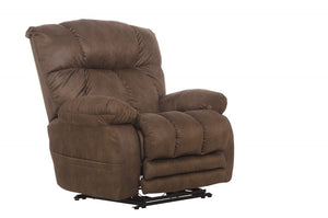 64793 Chocoalte Power Recliner (Big Man) - Cox Furniture and Flooring