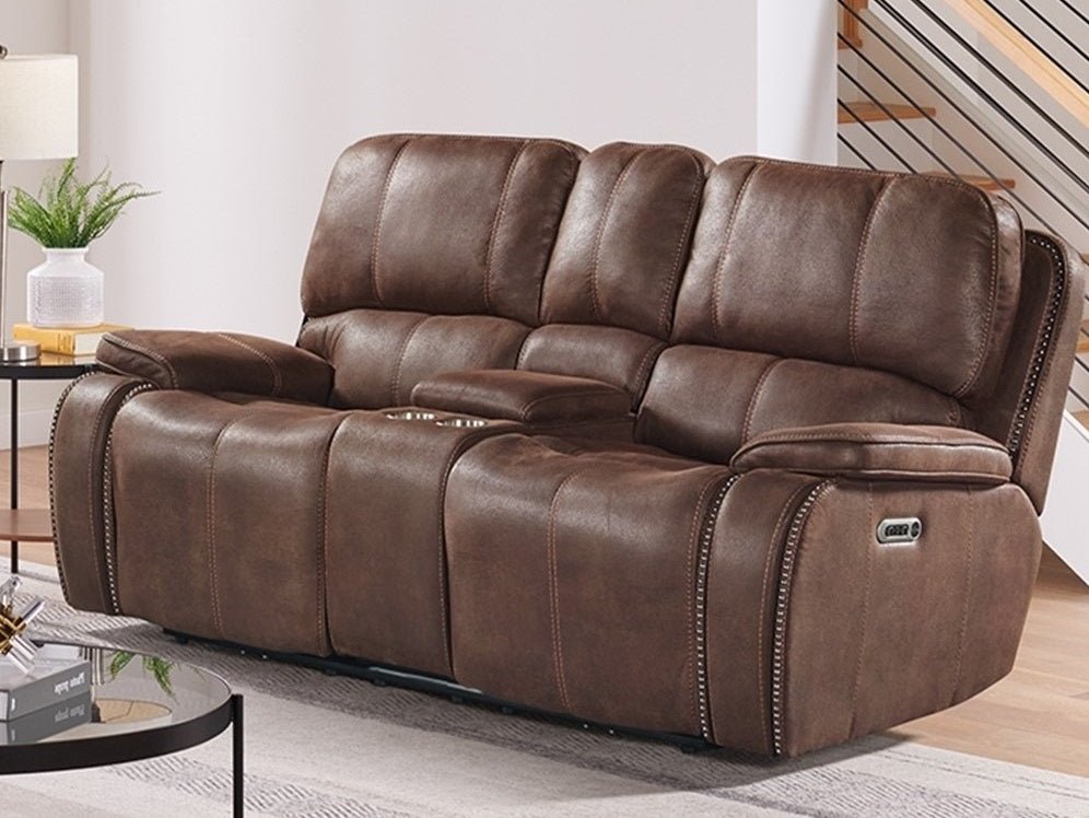 U5230 Heritage Brown Power Recline Loveseat - Cox Furniture and Flooring