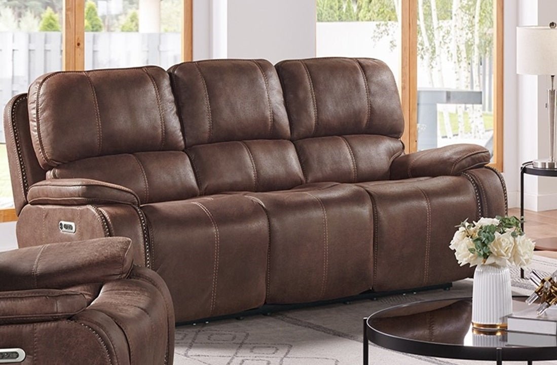 U5230 Heritage Brown Power Recline Sofa - Cox Furniture and Flooring