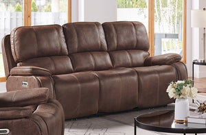 U5230 Heritage Brown Power Recline Sofa - Cox Furniture and Flooring