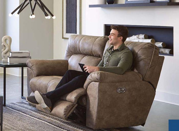 265 Hollins Power Reclining Loveseat (Coffee) - Cox Furniture and Flooring