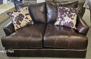 548202L Pavia Leather Loveseat - Cox Furniture and Flooring