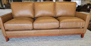 6394 Newport Genuine Leather Sofa - Cox Furniture and Flooring