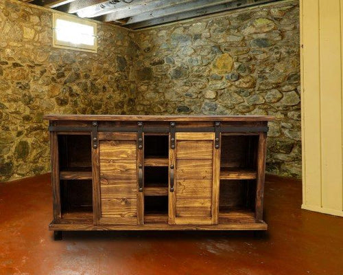 Antique Barn Door TV Stand by Rustic Creations - Cox Furniture and Flooring