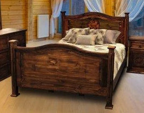 Antique Petite Bed Full with Star by Rustic Creations - Cox Furniture and Flooring
