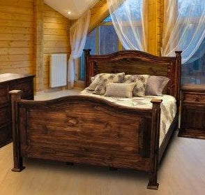 Antique Petite Bed King by Rustic Creations - Cox Furniture and Flooring