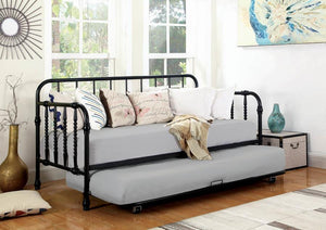 Black Metal Daybed with Trundle by Coaster Furniture - Cox Furniture and Flooring