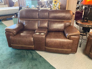 EH2394 Fresno 100% Leather Power Loveseat - Cox Furniture and Flooring