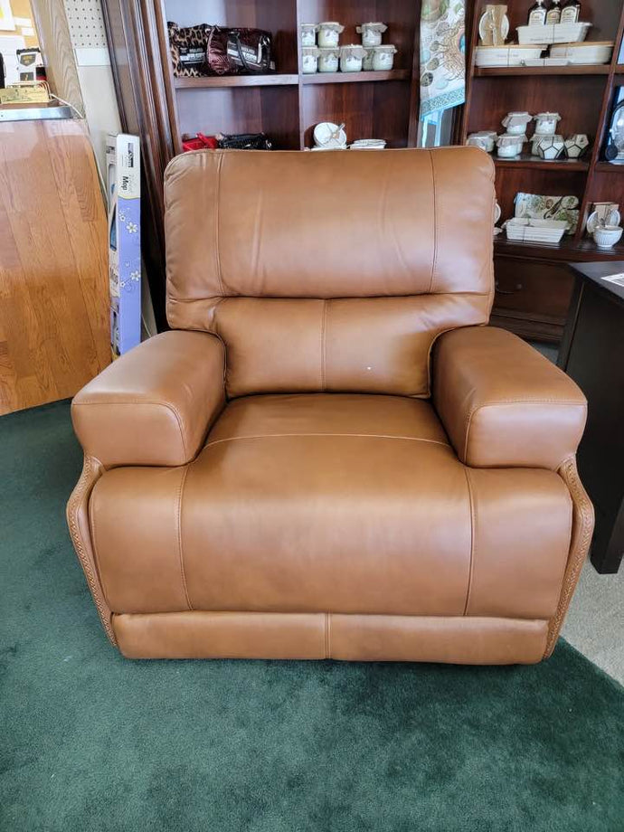EH2720 Brimfield 100% Leather Power Glider Recliner - Cox Furniture and Flooring