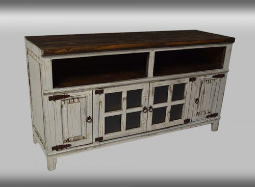 Hacienda White TV STand 60 Inch and 72 Inch by Rustic Creations - Cox Furniture and Flooring