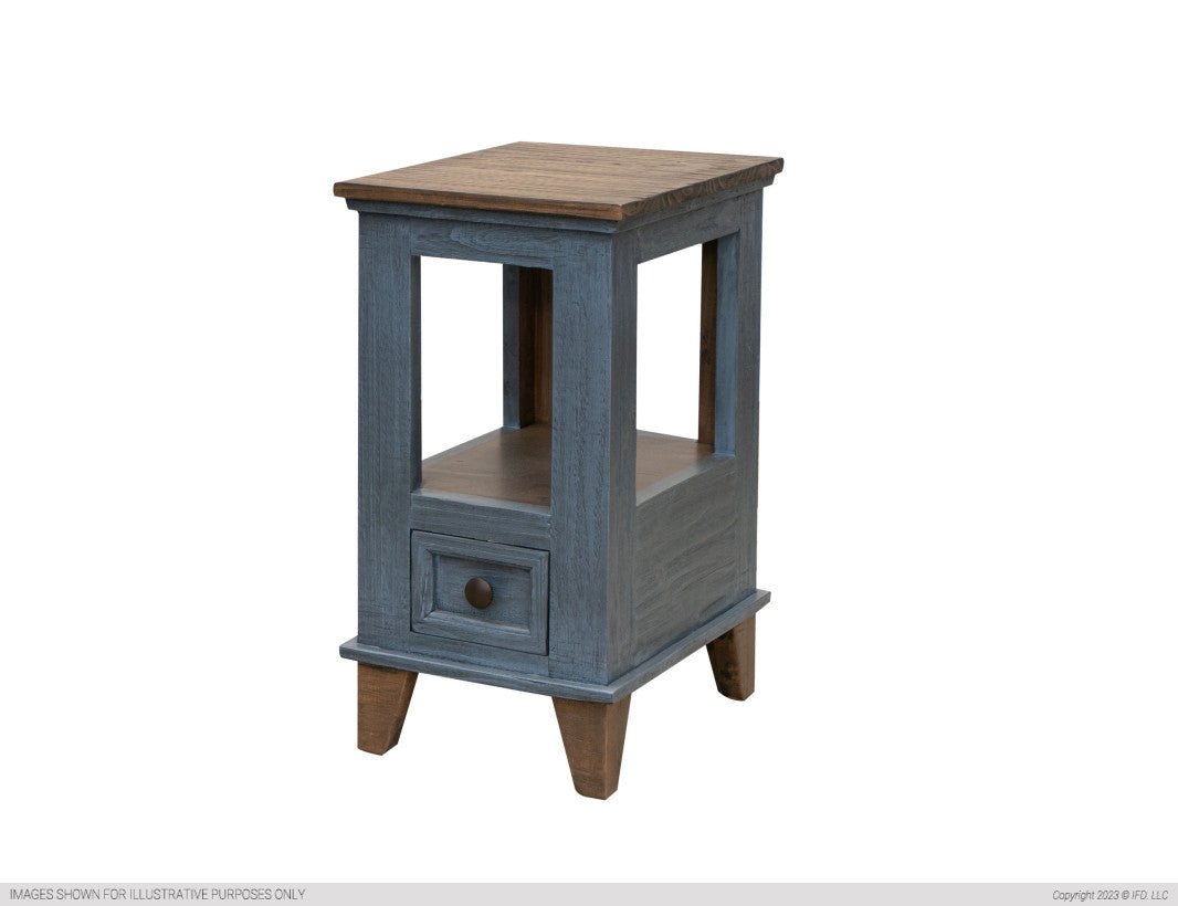 IFD1601CSTBL Toscana Chairside Table Blue - Cox Furniture and Flooring