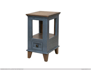 IFD1601CSTBL Toscana Chairside Table Blue - Cox Furniture and Flooring
