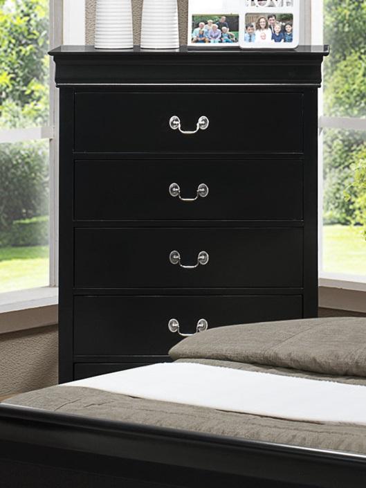 Louis Phillip Black Chest - Cox Furniture and Flooring