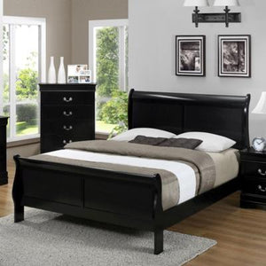 Louis Phillip Black King Bed - Cox Furniture and Flooring