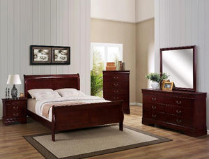 Louis Phillip Cherry Bedroom Set Twin Size - Cox Furniture and Flooring