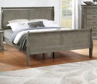 Louis Phillip Grey Queen Bed - Cox Furniture and Flooring