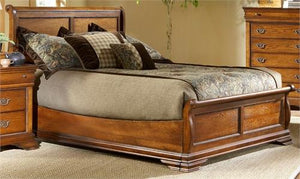 Shenandoah Oak King Low Profile Sleigh Bed by Elements Furniture - Cox Furniture and Flooring