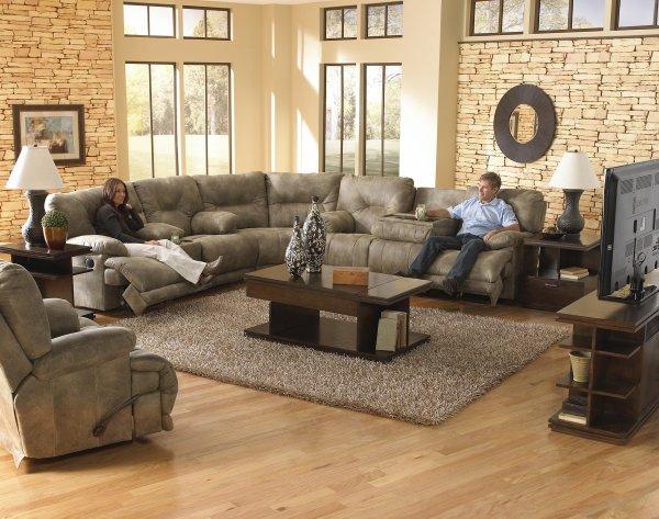 Voyager Brandy Reclining Sectional by Catnapper - Cox Furniture and Flooring