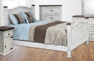 White Petite Bed Queen Size - Cox Furniture and Flooring