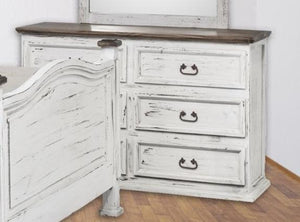 White Petite Solid Wood 6 Drawer Dresser - Cox Furniture and Flooring