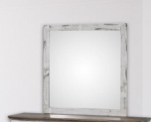 White Petite Solid Wood Mirror - Cox Furniture and Flooring