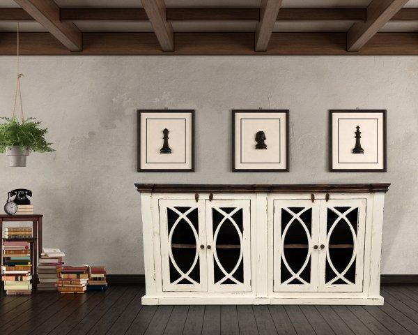 White Solid Wood Console by Rustic Creations - Cox Furniture and Flooring